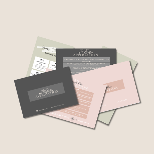 press on nail application cards