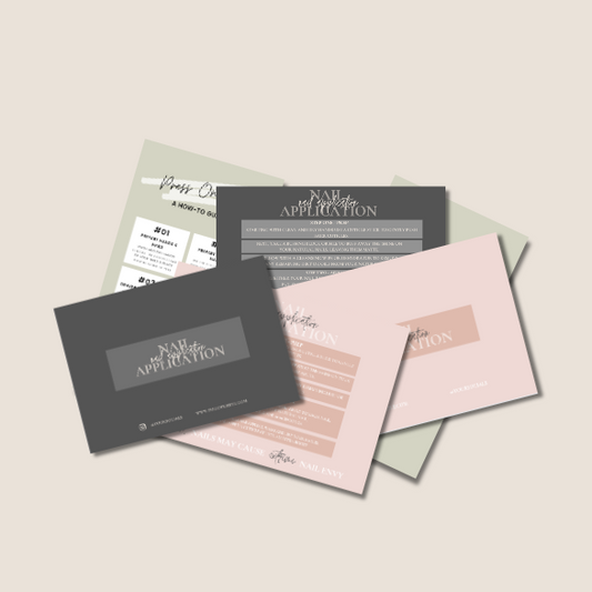 press on nail application cards