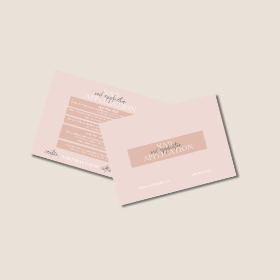 nails application card small business