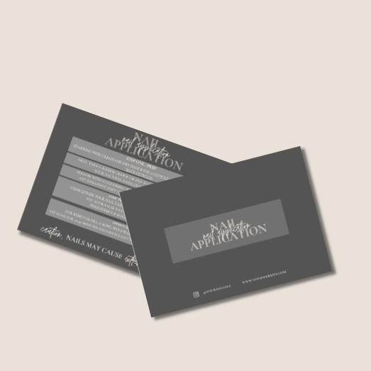 nail application card template 
